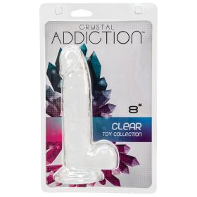 Crystal Addiction Dong W/ Balls-Clear 8" **