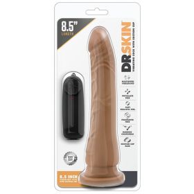 Dr. Skin - 8.5 Inch Vibrating Realistic Cock With  Suction Cup - Mocha **