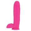 Neo Elite Silicone Dual Density Cock with Balls-Neon Pink 10"