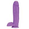 Neo Elite Silicone Dual Density Cock with Balls-Neon Purple 10"
