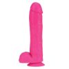Neo Elite Silicone Dual Density Cock with Balls-Neon Pink 11"
