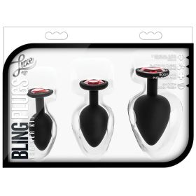 Luxe - Bling Plugs Training Kit - Black With Red Gems **