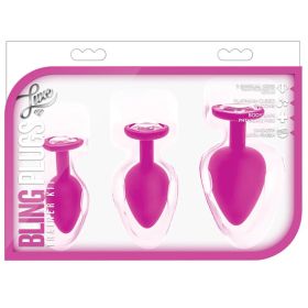 Luxe - Bling Plugs Training Kit - Pink With White Gems **