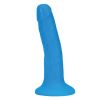 Neo Elite Silicone Dual Density Cock-Neon Blue 6"