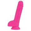 Neo Elite Silicone Dual Density Cock with Balls-Neon Pink 9"