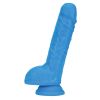 Neo Elite Silicone Dual Density Cock with Balls-Neon Blue 9"