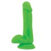 Neo Elite Silicone Dual Density Cock with Balls-Neon Green 6"