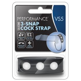 Performance - Vs5 - Silicone 3 - Snap Cock Strap - Black **
