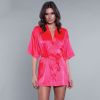 BeWicked Satin Robe-Hot Pink X-Large