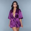 BeWicked Satin Robe-Purple 2X