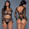 BeWicked Floral Delight Bodystocking-Black Queen