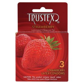 Trustex Flavored Lubricated Condoms - 3 Pack - Strawberry**