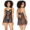 Coquette Babydoll & G-String Set-Black Small