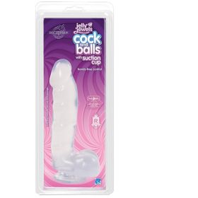 Jelly Jewels - Cock and Balls With Suction Cup - Clear **