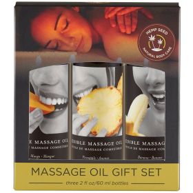 Edible Massage Oil Gift Set Box Three 2 Oz Bottles**