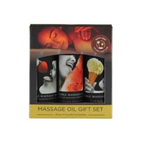 Edible Massage Oil Gift Set Box - Strawberry Vanilla, and Watermelon 2 Oz Each**