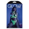 Fantasy Lingerie Glow Double Take Open Cup Bra & Thong-Neon Green M/L