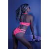 Fantasy Lingerie Glow Lights Off Bralette & Panty-Neon Pink M/L