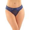 Fantasy Lingerie Cassia Crotchless Panty-Navy L/XL