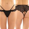 Fantasy Lingerie Posey Strappy Crotchless Panty-Black S/M