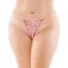 Fantasy Lingerie Calla Crotchless Pearl Panty-Light Pink Queen