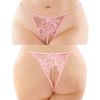 Fantasy Lingerie Calla Crotchless Pearl Panty-Light Pink Queen