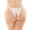 Fantasy Lingerie Calla Crotchless Pearl Panty-White Queen