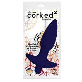 Corked 2 Vibrating Butt Plug Small-Blue**