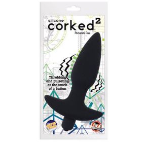 Corked 2 Vibrating Butt Plug Small-Charcoal**