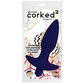 Corked 2 Vibrating Butt Plug Medium-Blue**