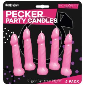 Bachelorette Pecker Party Pink Candles 5pk **