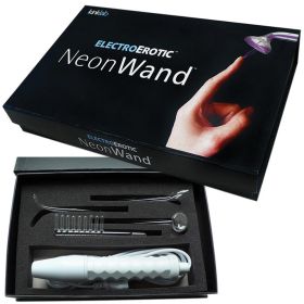 Neon Wand Electrosex Kit - White Handle - Purple Electrode**