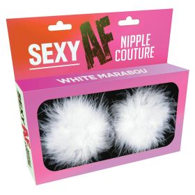Sexy AF Nipple Covers Marabou-White