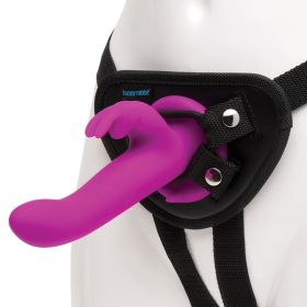 Happy Rabbit Vibrating Strap On Harness Set-Purple **