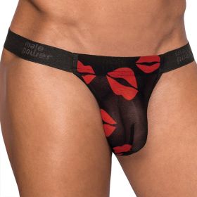 Kiss Me - Micro Thong v - Large/ X-Large - Sheer  Lips **