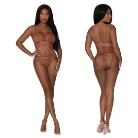 Magic Silk Bralette & G-Panty-Brown L/...