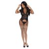 Magic Silk Basque & Tanga Set-Black S/...