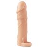 Natural Realskin Vibrating Xtender With Scrotum Ring-White