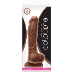 Colours Dual Density Dildo-Brown 8" **