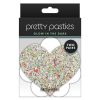 Pretty Pasties Heart & Flower-Glow 2pk