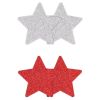 Pretty Pasties Glitter Stars-Red/Silve...
