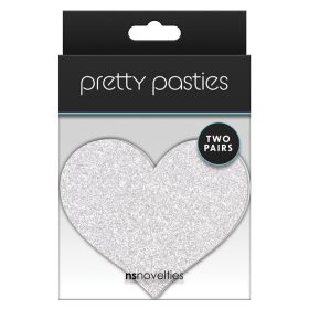 Pretty Pasties Glitter Hearts-Red/Silv...