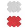 Pretty Pasties Glitter Cross-Red/Silve...
