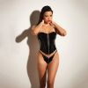 OH LA LA Rider Vinyl Bustier with Fron...