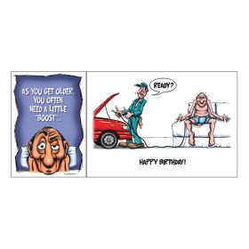 Greeting Card B-Day "As You Get Older Often Need A Little Boost" **
