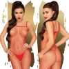 Penthouse Body Search Fishnet Bodystocking With Open Crotch-Red X-Large