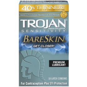 Trojan Sensitivity Bareskin Lubricated Condoms - 10 Pack **