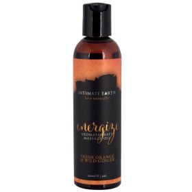 Energize Aromatherapy Massage Oil Fresh Orange &   Wild Ginger - 4 Oz. / 120 ml **