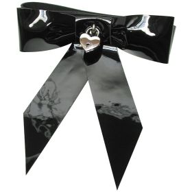 Patent Leather Bow Wrist Restraint Black **
