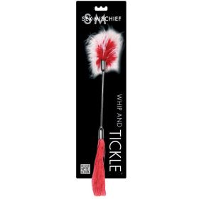 Sex and Mischief Whip and Tickler - Red and White **